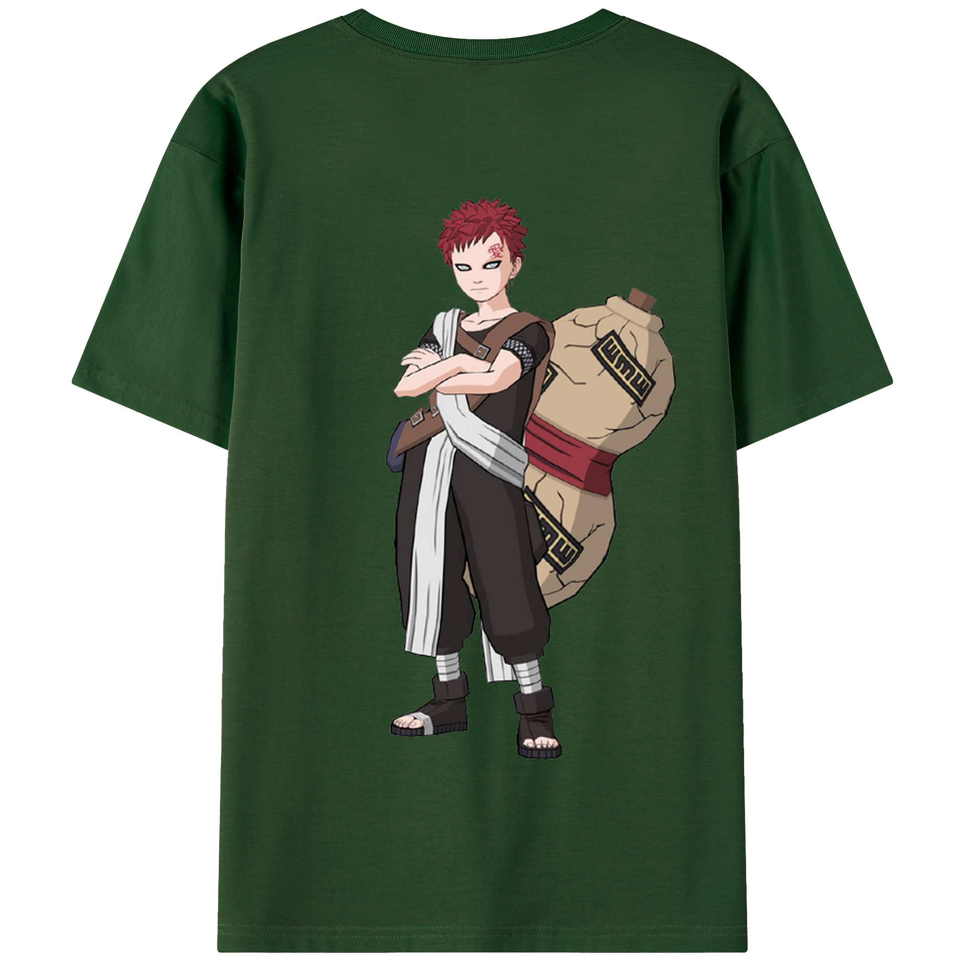 （画像用） NARUTO -ナルト- ガアラ Gaara 綿100％半袖Tシャツ（背面プリント）
